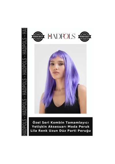 Özel Seri Kombin Tamamlayıcı Yetişkin Aksesuarı Moda Peruk Lila Renk Uzun Düz Parti Peruğu