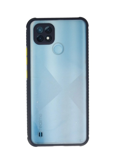 Realme C21 Kılıf Miami Şeffaf Silikon - Lacivert -