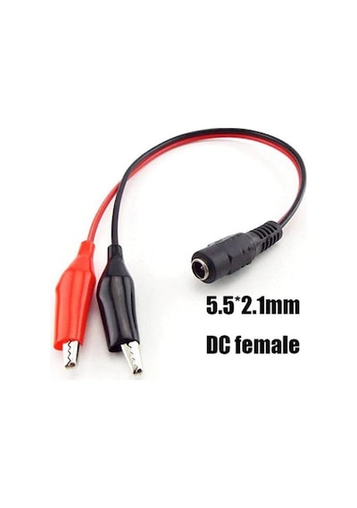 5.5*2.1 mm. Dişi DC Power Güç Adaptör Girişi To Krokodil Kablo