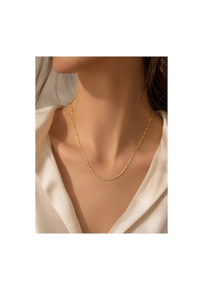 14k Altın Kaplama Minimalist Zincir Kolye 45 Cm Altın