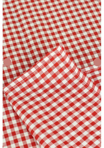 2'li Paket Küçük Kare Desen Pötikareli Masa Örtüsü, Sofra Bezi, Piknik Örtüsü 170 X 170 Cm Kırmızı