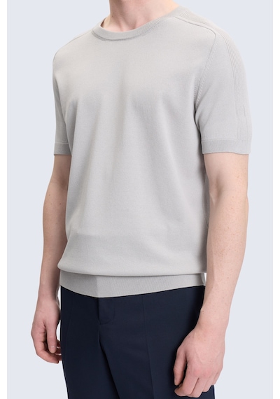 Hatemoğlu Gri Regular Fit Bisiklet Yaka Rayon Tişört