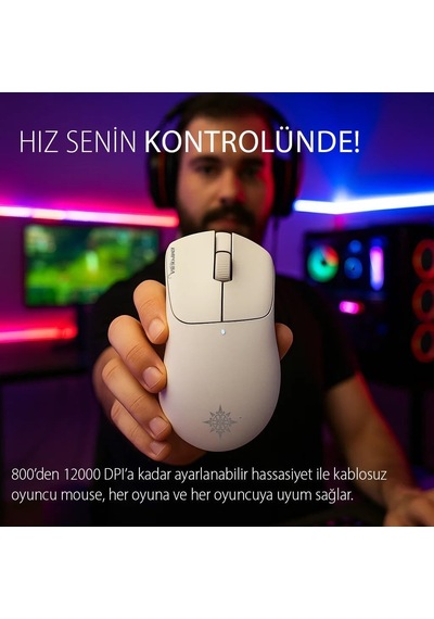 Img-329mx Oyuncu Mouse 12000 Dpı Rgb, Laser Sensör, 6d Tuş, Kablosuz Kablolu, Type-c Şarj