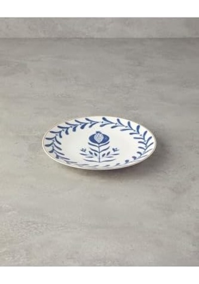 Carnival Porselen Pasta Tabağı 20 Cm Lacivert-beyaz Açık