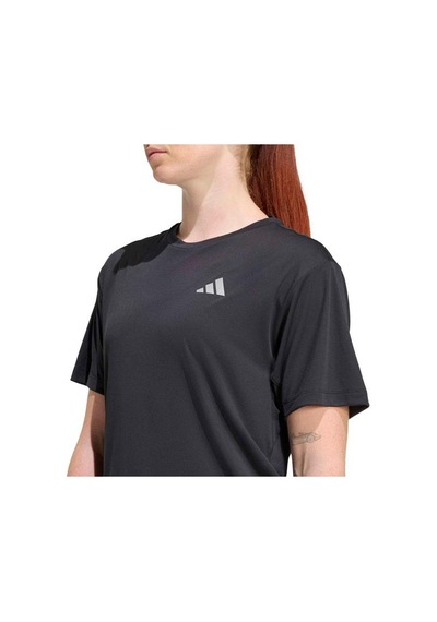 Adidas Running Essentials Kadın Siyah Yuvarlak Yaka Tişört Siyah