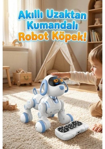 Akıllı Robot Köpek - Uzaktan Kumandalı, Dokunmatik, Programlanabilir, Dans Eden Eğitici Oyuncak Çok Renkli