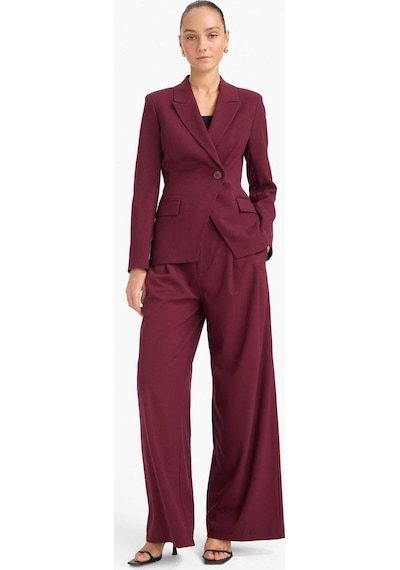Defacto Fitted Düğmeli Blazer Ceket F7441ax25aubr34 Bordo