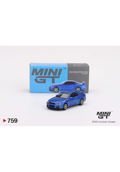 Mini Gt 1/64 Nissan Skyline Gt-r R34 V-spec Bayside Blue