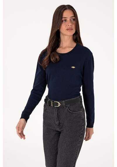 U.S. Polo Assn. Kadın Lacivert Bisiklet Yaka Basic Kazak 50288951-VR033