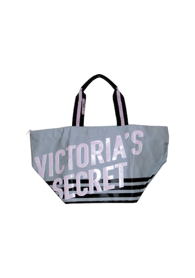 Victoria's Secret Vs Büyük Boy Logo Yazı Detaylı Gri Seyahat Çantası Gri