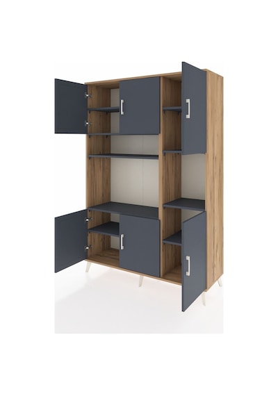 Hyperion Dolap 9 Raflı 6 Kapaklı 132x44x195 Çam-antrasit/antrasit Antrasıt/antrasıt Hyperion Dolap 9 Raflı 6 Kapaklı 132x44x195 Çam-antrasit/antrasit Antrasıt/antrasıt