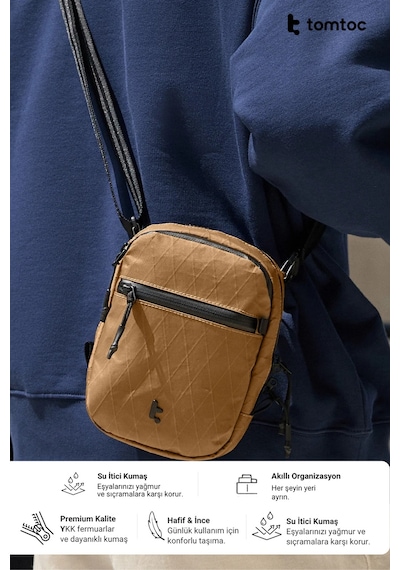 Tomtoc Aviator X-pac Serisi T37 1.3l Kahverengi El Ve Omuz Çantası - T37s1y1