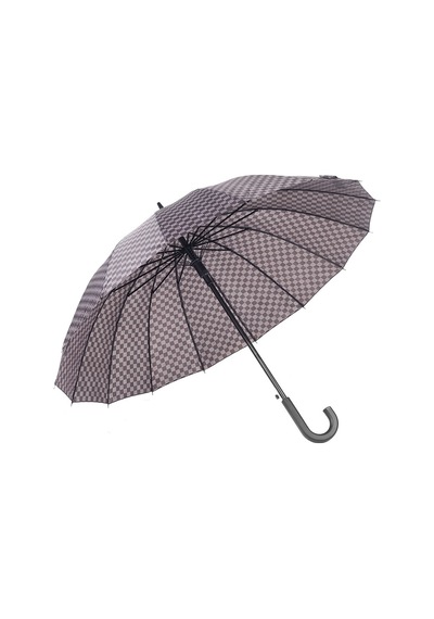 Marlux Rst Gri Kareli Ekose Fiber 16 Telli Erkek Baston Şemsiye M21marrst02r005 - Bordo