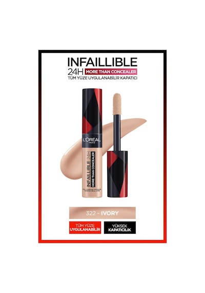 L'Oreal Paris Infaillible Tüm Yüze Uygulanabilir Kapatıcı 322 Ivory