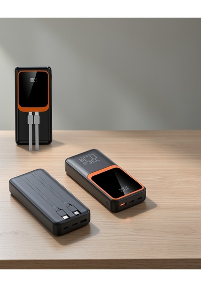 20000 Mah Çok Kablolu Dijital Göstergeli Yüksek Hızlı Powerbank Çok Renkli
