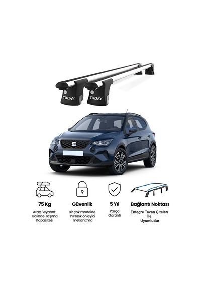 Trio-ı Seat Arona 2017 Ve Sonrası Uyumlu Kilitli Ara Atkı 135cm Port Bagaj Tavan Barı