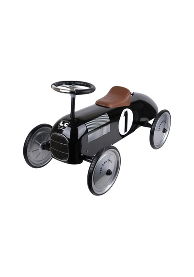 Metal Gövdeli Siyah Vintage Klasik Araba Çocuk Sürüş Oyuncağı Pedalsız Minik Araba Çok Renkli