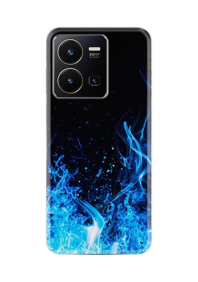 Vivo Y36 Kılıf Silikon Desen Özel Seri Blue Fire 1678