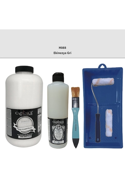 Mobilya Boyası-cadence Multisurface H-088 Ekinezya Gri 2000ml Ultimate Vernik Mat 500ml Satenruloset Ekinezya Gri