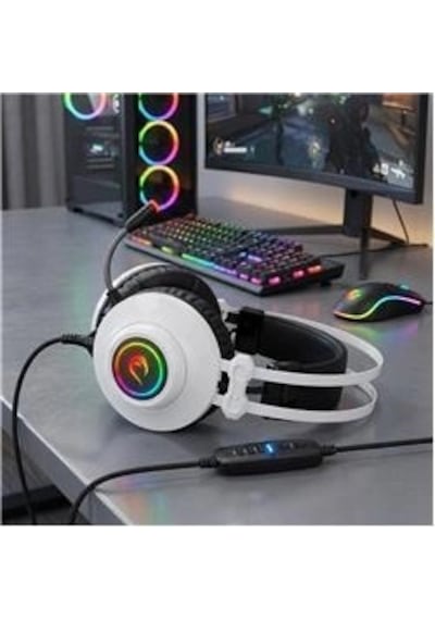 Rampage Rm-k1 Pulsar Beyaz Usb 7.1 Surround+titreşim Rgb Gaming Oyuncu Mikrofonlu Kulaklık