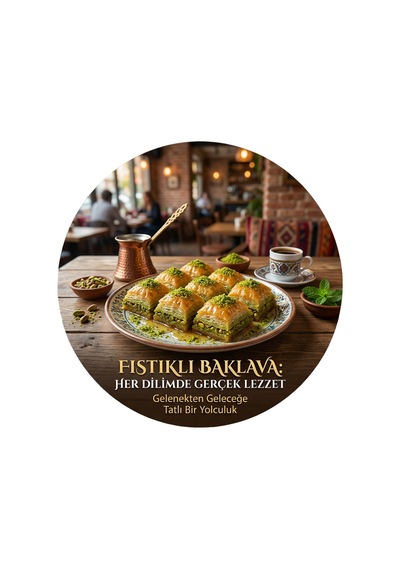 Fıstıklı Baklava Temalı Tatlıcılar Pastaneler Restoranlar İçin Ahşap Duvar Kapı Dekoratif Süs Tablo 2