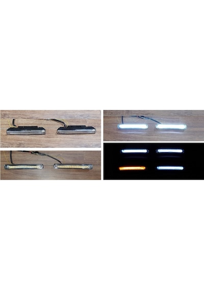 Ducki 18Cm Ledli Gündüz Farı Drl + Dinamik Kayar Sinyalli Led Iş