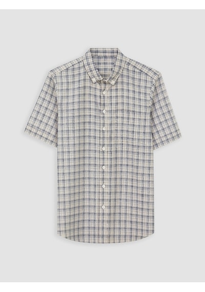Lcwaıkıkı Classic Bej Regular Fit Ekose Poplin Erkek Gömlek