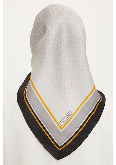 Armine İpek Eşarp Nostalji - 8724-31 Twill 09 Sarı Gri