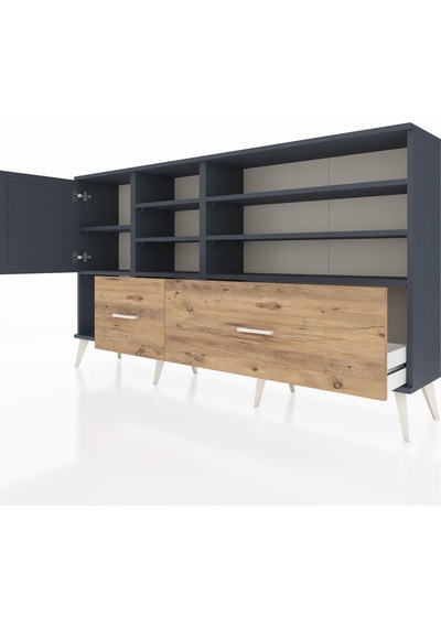 Arges Konsol 8 Raflı 2 Çekmeceli Tek Kapaklı 176x30x99 Antrasit-antrasit/çam Antrasıt/atlas Çam - Antrasıt Arges Konsol 8 Raflı 2 Çekmeceli Tek Kapaklı 176x30x99 Antrasit-antrasit/çam Antrasıt/atlas Çam - Antrasıt