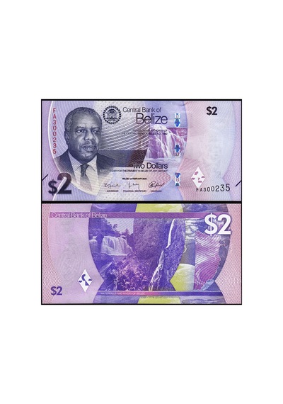 Belize 2025 Yılı 2 Dolar Yabancı Kağıt Para Çil Unc Koleksiyon Para