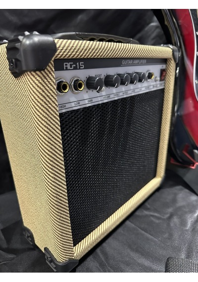 Kırmızı Elektro Gitar Full Set 15w Bluetooth Amfi