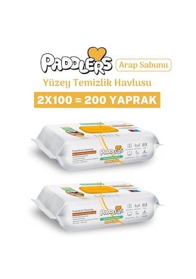 Easy Clean Arap Sabunu Katkılı Yüzey Temizlik Havlusu 200 Yaprak (2x100) – Yüksek Hijyen