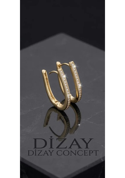 Xupıng Özel Seri Zirkon Taşlı 14k Altın Kaplama Bayan Küpe