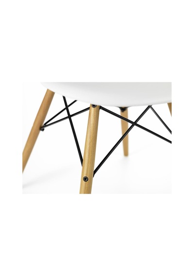 Vitra Eames Plastik Yan Sandalye, Charles & Ray Eames Ahşap Ayaklı Ikonik Tasarım Beyaz