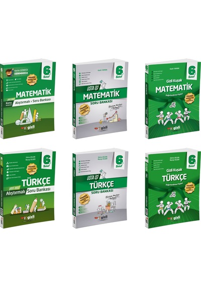 Gizli 2026 6. Sınıf Matematik + Türkçe Alıştırmalı + Usta İşi Soru + Gizli Kuşak Seti 6 Kitap Güncel Müfredat