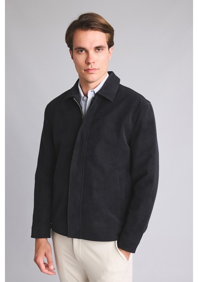 Defacto Süet Görünümlü Regular Fit Gömlek Yaka Mont H2183ax26aunv86 Lacivert-nv86