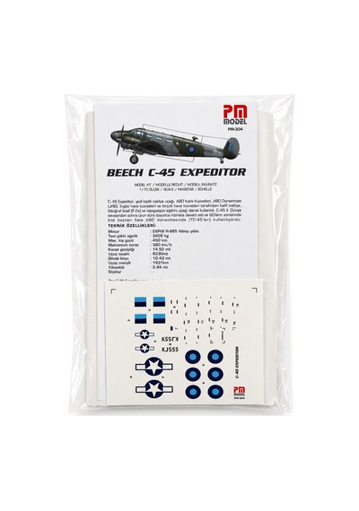 Beechcraft C-45 Expeditor Burma Kj555 Pm Model Eğitim Uçağı Demonte Plastik Maketi