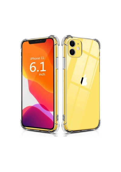 Apple Uyumlu iPhone 11 Köşe Korumalı Silikon Kapak Kılıf Seffaf