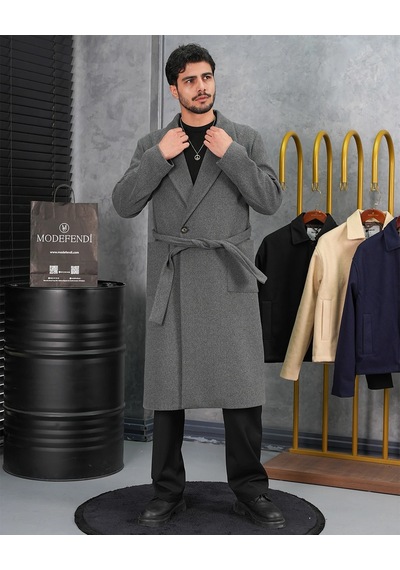 Modefendi %60 Yün Oversize Torba Cep Yüksek Kalite Oversize Kaban Antrasit