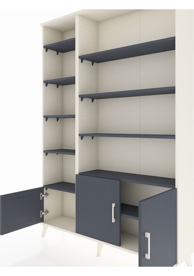 Arges Dolap 10 Raflı 3 Kapaklı 132x30x195 Aytaşı-antrasit/ant... Aytaşı