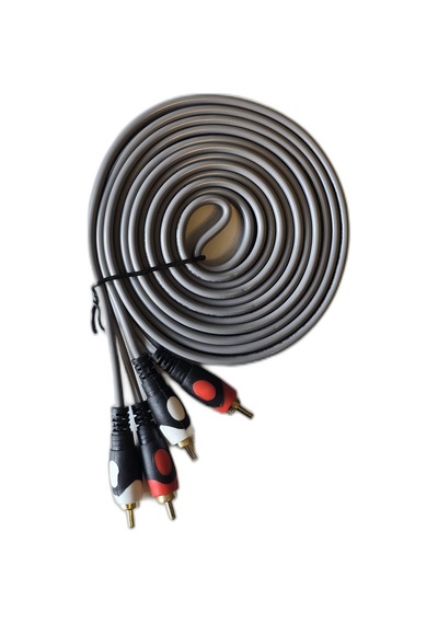 2 Rca 2 Rca Stereo Ses Kablosu 3m Amfi Tv Hoparlör Ses Sistemi Bağlantı Kablosu Gri