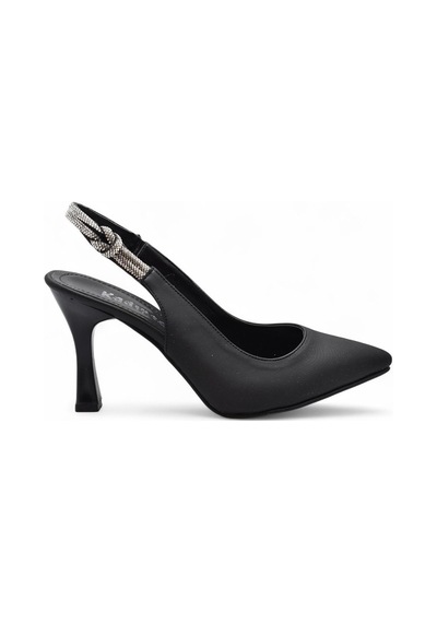 Ispartalılar 6509 9cm Kadın Topuklu Ayakkabı Stiletto Abiye Düğün Nişan Ayakkabısı Siyah