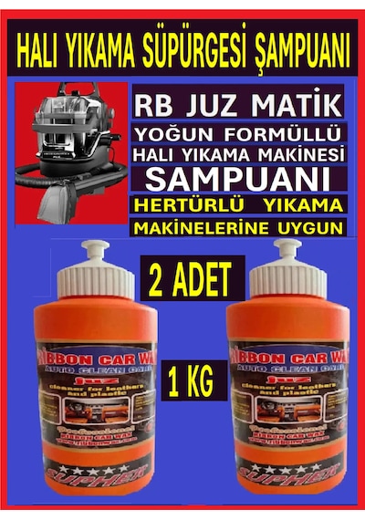 Juz Matik Yumuşatıcılı - Parfümlü Halı Yıkama Süpürge Makinesi Şampuanı 1 Kg 2 Adet 2'li Set