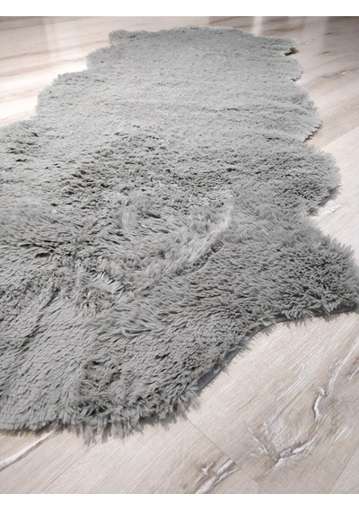 Yamalı Home Tavşan Tüyü Gri Post Halı 70 x 200 Cm