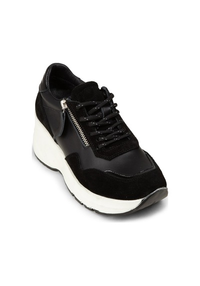 Deery Kadın Hakiki Süet Siyah Dolgu Topuk Sneaker - M9147zsyhc01