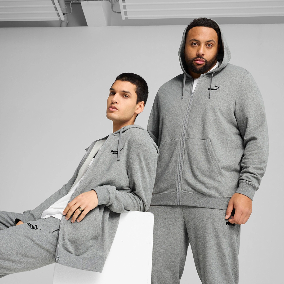 Puma Essentials Erkek Gri Kapüşonlu Ceket Gri