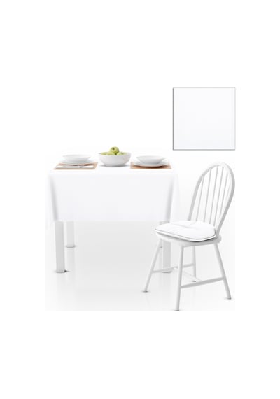 Beyaz Düz Renk Petek Dokuma Masa Örtüsü 140x140