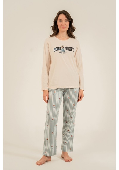 Arnetta Anne Kız Sweet Dreams Krem Uzun Kol Pijama Takım Ar3734-a-v1 Ar3734-a-v1