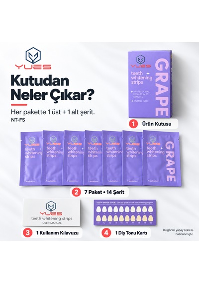 Yues Nt-fs Üzüm Aromalı Diş Beyazlatma Şeridi 7 Çift 14 Adet