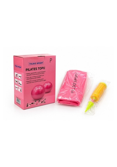 Pilates Topu 65 Cm Pembe + El Pompası Hediyeli Denge Egzersiz Topu Fitness Yoga